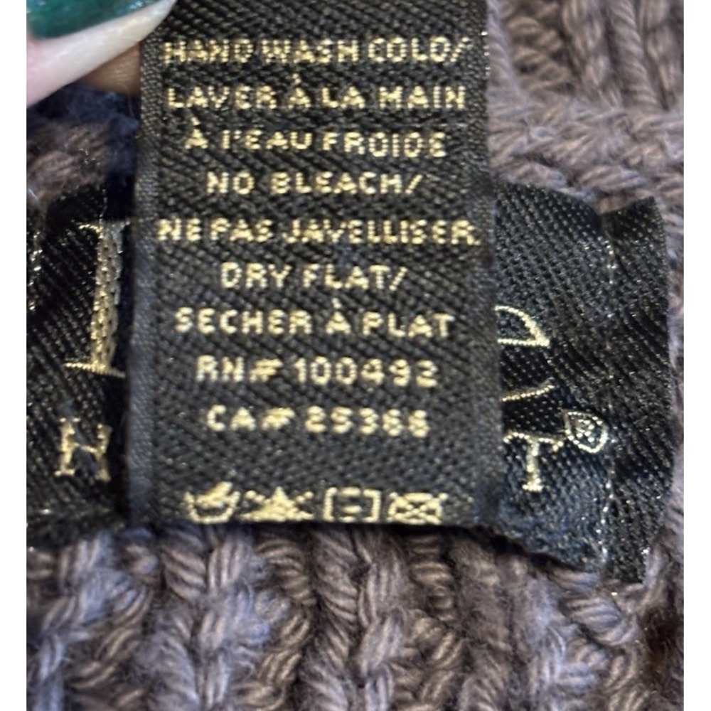 Pure Handknit Women's Oversized Grey Mixed Media Chunky Knit Pocket Sweater XS - Picture 4 of 13